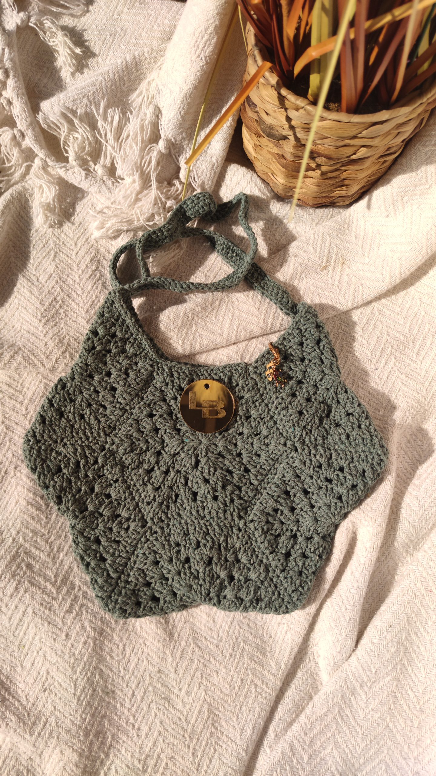 Heklana torba Lucija u laurel boji - Slika 4