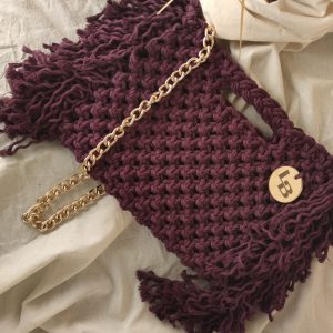 Makrame torba Mia u ljubičastoj boji