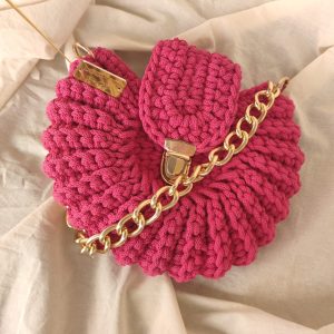 Heklana torba Linda u jarko ružičastoj boji