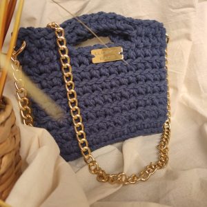 Maša Midi: heklana torba u jeans boji