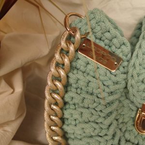 Heklana torba Linda u pastelno zelenoj boji