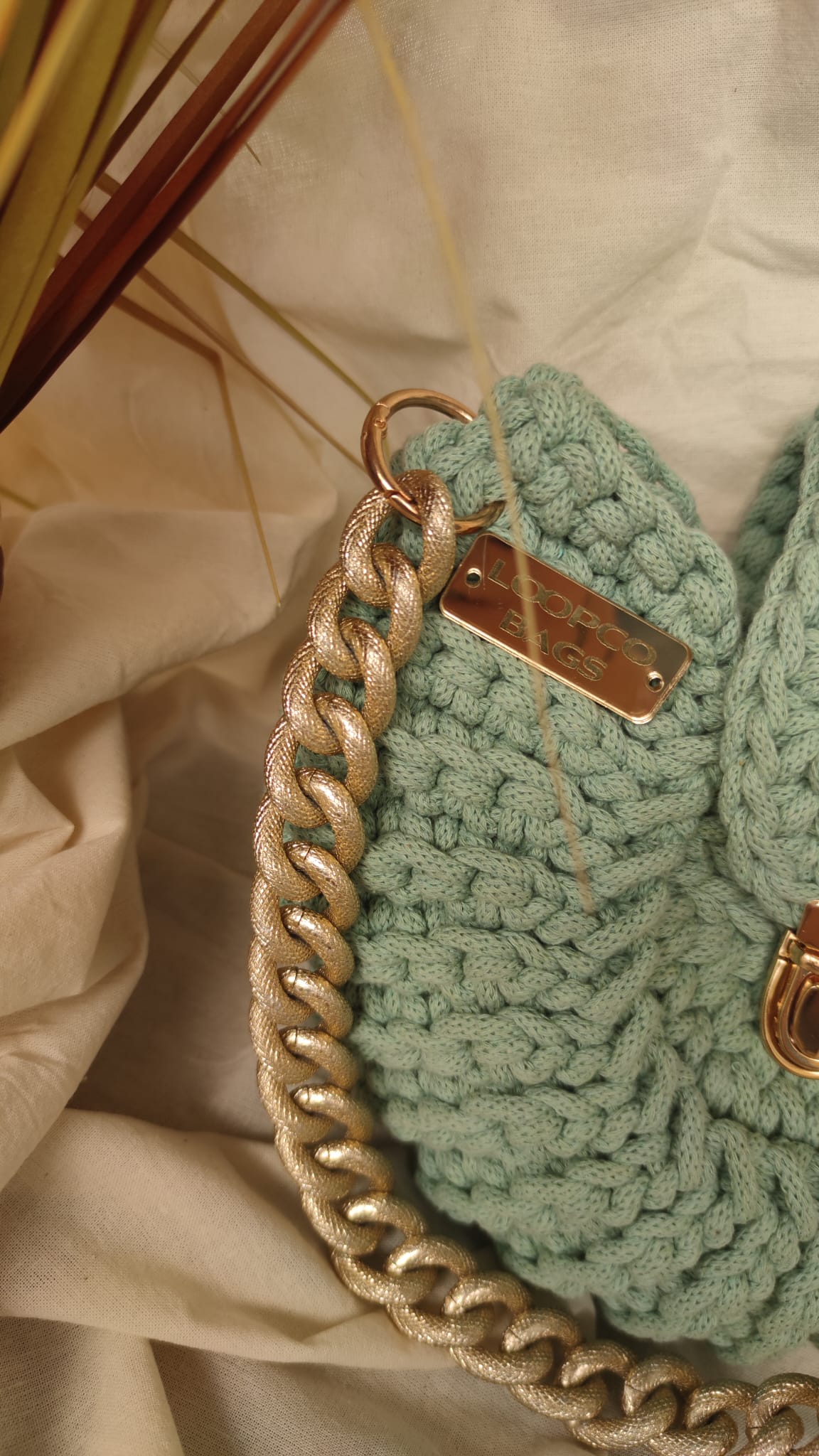 Heklana torba Linda u pastelno zelenoj boji - Slika 2