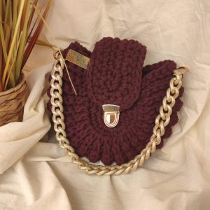 Heklana torba Linda u bordo boji