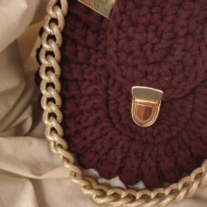 Heklana torba Linda u bordo boji